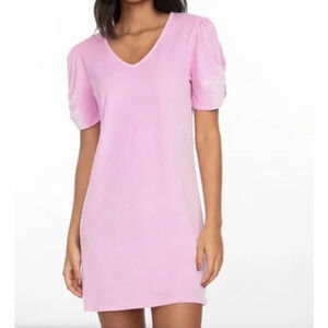 NWT Generation Love Women's Arietta Velour Vneck Dress Bubblegum Pink Size M